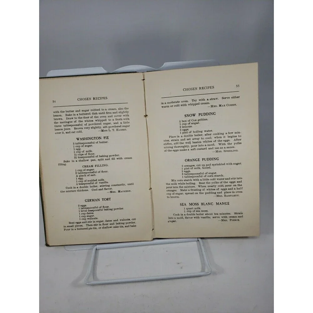 Chosen Recipes Cookbook 1905 Women of the First Unitarian Church of Chicago